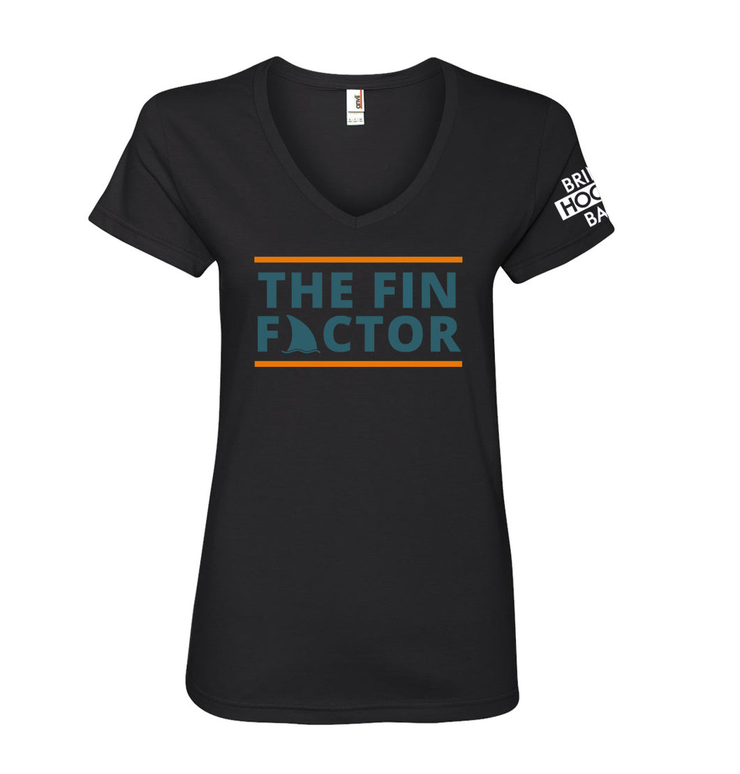 Short Sleeve Women's Deep V Shirt (Black) – The Fin Factor